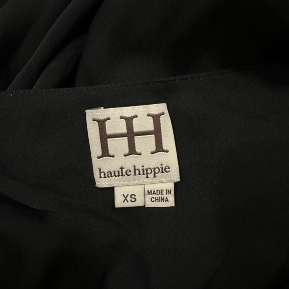 Haute Hippie 100% silk boho black flowy pants size XS revolve brand - Picture 8 of 10